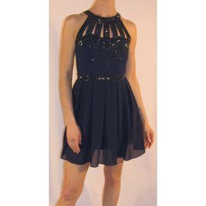 TFNC Embellished with Beads Halter Cut-Out Cage